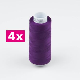 Amann-Mettler Trojalock Overlockgarn No. 120, 4x 2500m/gleiche Farbe - Farbe dunkellila
