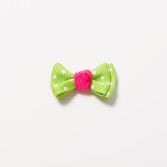 Grosgrain-Schleife Multi II 4cm Punkte grün-pink