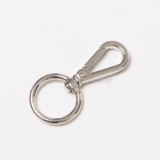 Metallkarabiner mit Ring 60mm silber