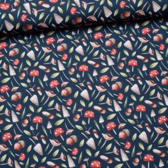 Eicheln & Pilze Jersey jeansblau