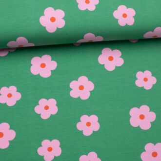 Retro Flower Jersey pink/grün