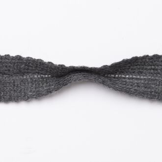 28mm Woll-Einfasstresse dunkelgrau-meliert