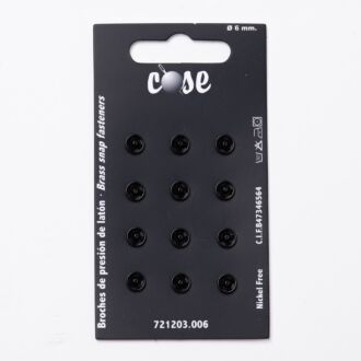 6mm Annäh-Druckknöpfe (12 Stück) schwarz