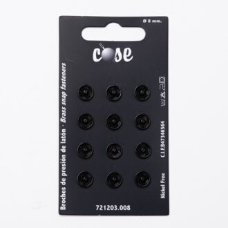 8mm Annäh-Druckknöpfe (12 Stück) schwarz