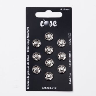 10mm Annäh-Druckknöpfe (10 Stück) silber