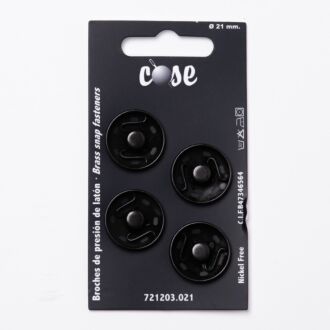 21mm Annäh-Druckknöpfe (4 Stück) schwarz