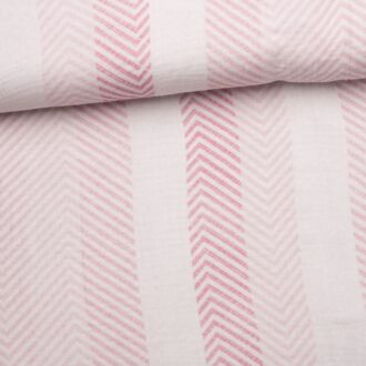 Double Gauze Musselin – Chevron-Muster rosa