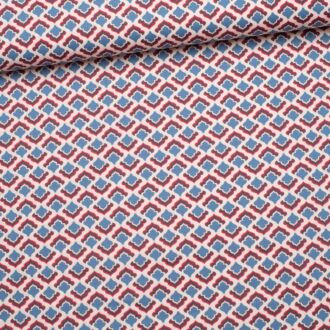 Webware Retro Kacheln jeans/rot