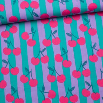 Webware Retro Cherries & Stripes türkis/violett