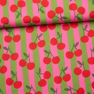 Webware Retro Cherries & Stripes pink/grün