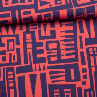 Funky Ethno Jersey koralle/dunkelblau