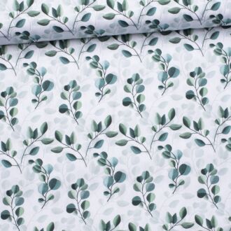 Baumwollwebware Eukalyptus weiß