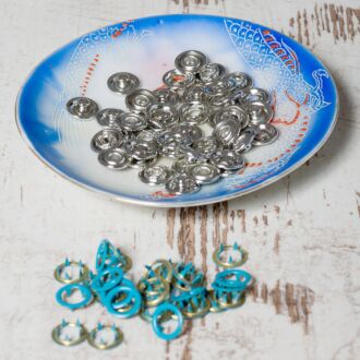 Jersey Druckknöpfe TÜRKISBLAU