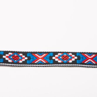 20mm Webband Ethno-Muster blau