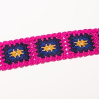 75mm Häkelborte Granny-Tiles pink