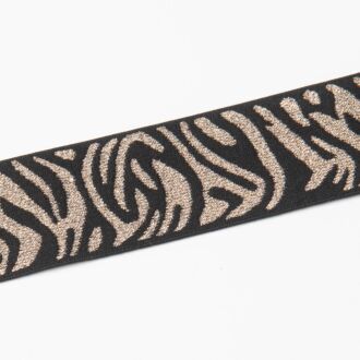 40mm Gummiband Glamour-Zebra rosegold/schwarz