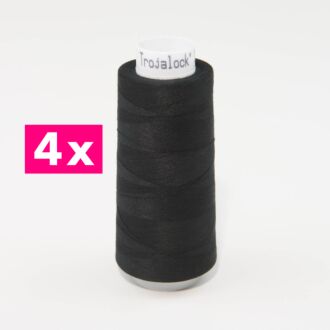 Amann-Mettler Trojalock Overlockgarn No. 120, 4x 2500m/gleiche Farbe - schwarz