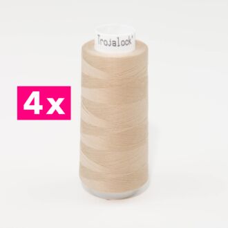 Amann-Mettler Trojalock Overlockgarn No. 120, 4x 2500m/gleiche Farbe - dunkelbeige