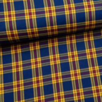 Karo Viskose dehnbar blau/gelb