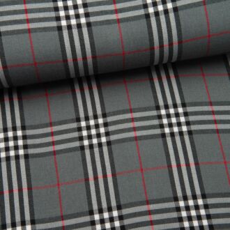 Karo groß Viskose dehnbar dunkelgrau 