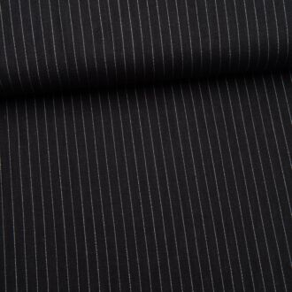 Viskose-Leinen Streifen schwarz