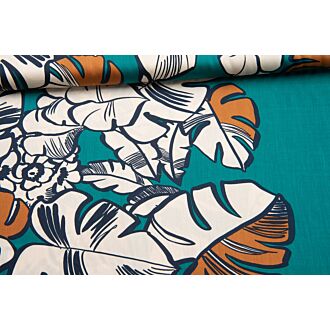 Viskose-Satin Exotic petrol (made in Italy)