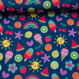 Badeanzugstoff Sommerliebe köngisblau (UPF50)