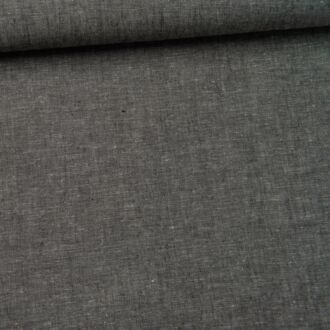 Leinen-Baumwolle schwarz-meliert
