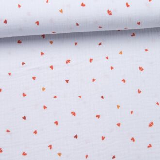 Musselin Herzen weiß