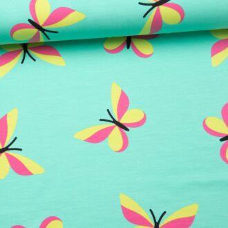 French Terry Schmetterlinge mint
