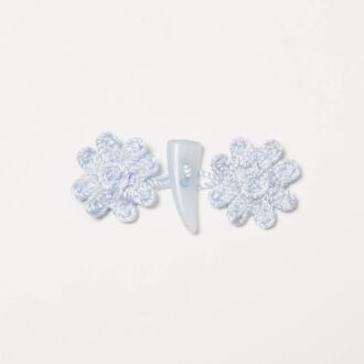 Dufflecoatverschluss Blümchen 8cm hellblau