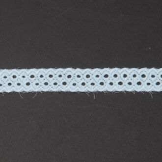 15mm Spitzenband Baumwolle Kreise hellblau