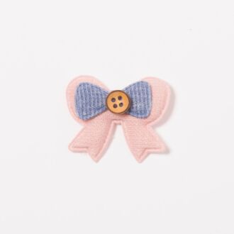 Süßes Schleifchen Aufnäher rosa/jeansblau