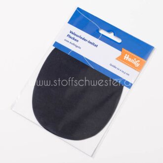 Flicken Velourleder-Imitat dunkelblau