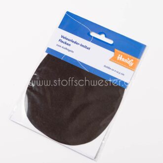Flicken Velourleder-Imitat schwarz