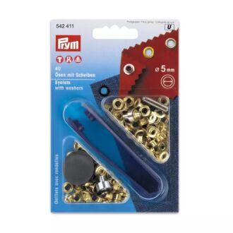 Prym Ösen mit Scheiben 5mm gold