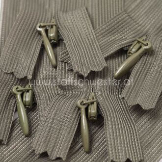 18cm Nahtverdeckter Reißverschluss khaki