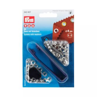 Prym Ösen mit Scheiben 4mm silber