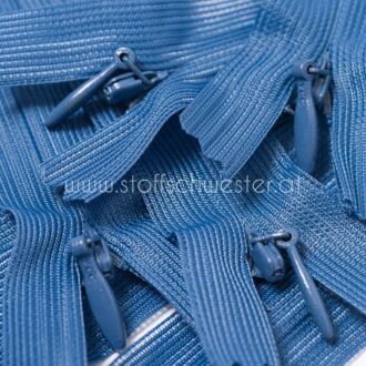 18cm Nahtverdeckter Reißverschluss rauchblau