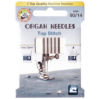 Organ Top Stitch Nadeln 90, 130/705H, Eco Pack